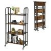 Foldable Rolling Cart with Storage Shelves for Kitchen