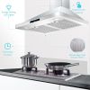 30 inch Range Hood 700CFM Wall Mount Stainless Steel Touch Control 3-speed Stove Vent