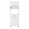 Newark 2 Piece Kitchen Set, Kitchen Island + Pantry Cabinet , White/Onyx