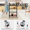 Foldable Rolling Cart with Storage Shelves for Kitchen