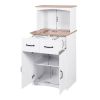 Wooden Kitchen Cabinet White Pantry Storage Microwave Cabinet with Storage Drawer