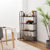 Foldable Rolling Cart with Storage Shelves for Kitchen