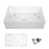 Lordear 36 Inch Farmhouse Sink White Ceramic single Bowl Kitchen Sink Apron Front Fireclay Sink