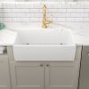 Lordear 36 Inch Farmhouse Sink White Ceramic single Bowl Kitchen Sink Apron Front Fireclay Sink