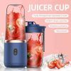 300ml Upgrade 6-page Steel Knife Fight Guide Wolf Rechargeable Portable Juicer Home Small Power Juice Cup