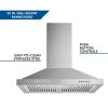 30 inch Wall Mounted Kitchen Range Hood Stainless Steel 450 CFM Vent LED Lamp 3-Speed New