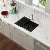 33 Inch Undermount Kitchen Sink Single Bowl 18 Gauge Gunmetal Black Stainless Steel Sink