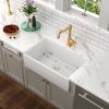 Lordear 36 Inch Farmhouse Sink White Ceramic single Bowl Kitchen Sink Apron Front Fireclay Sink