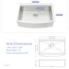 33-inch 16-Gauge/36-inch 18-Gauge Undermount 304 Stainless Steel Single Bowl Ledge Workstation Apron Front Farmhouse Kitchen Sink