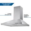 30 inch Wall Mounted Kitchen Range Hood Stainless Steel 450 CFM Vent LED Lamp 3-Speed New