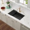 33 Inch Undermount Kitchen Sink Single Bowl 18 Gauge Gunmetal Black Stainless Steel Sink